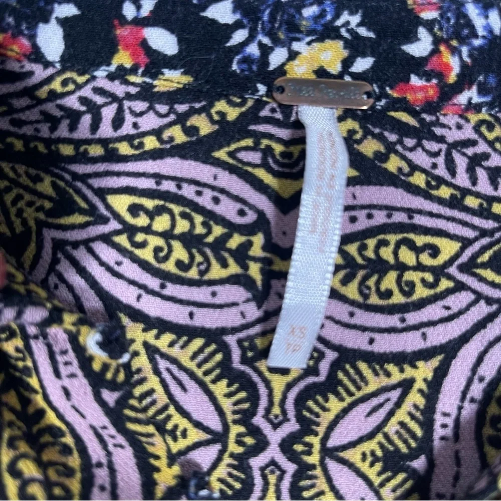 Free People Women’s XS Wildflower Fields Floral Boho Bell Sleeve Long Sleeve Top
